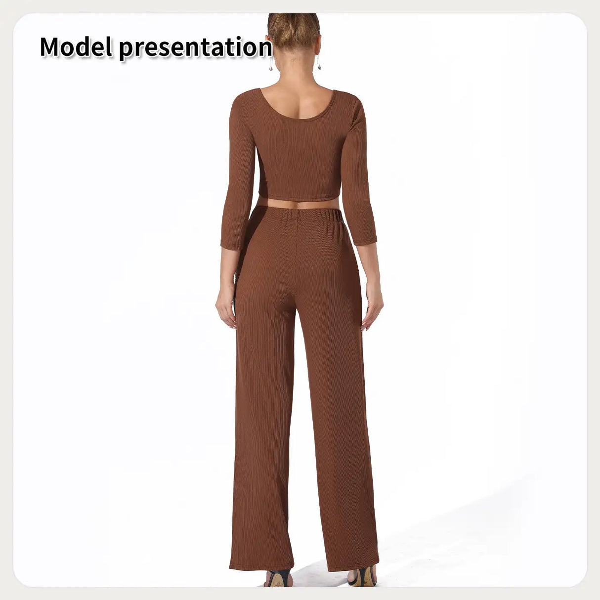 Women's Fashion Simple Solid Color Top Pants Set - Lootquake