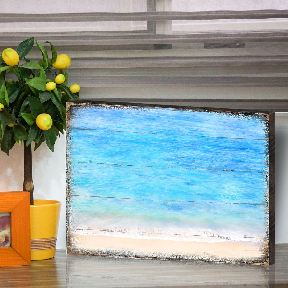 Decoración de pared hecha a mano de madera de playa Spataro para el hogar costero