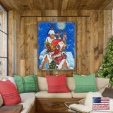 Arte mural de madera de Papá Noel con entrega especial de G. DeBrekht - Decoración navideña de Papá Noel y muñeco de nieve - 81215822B