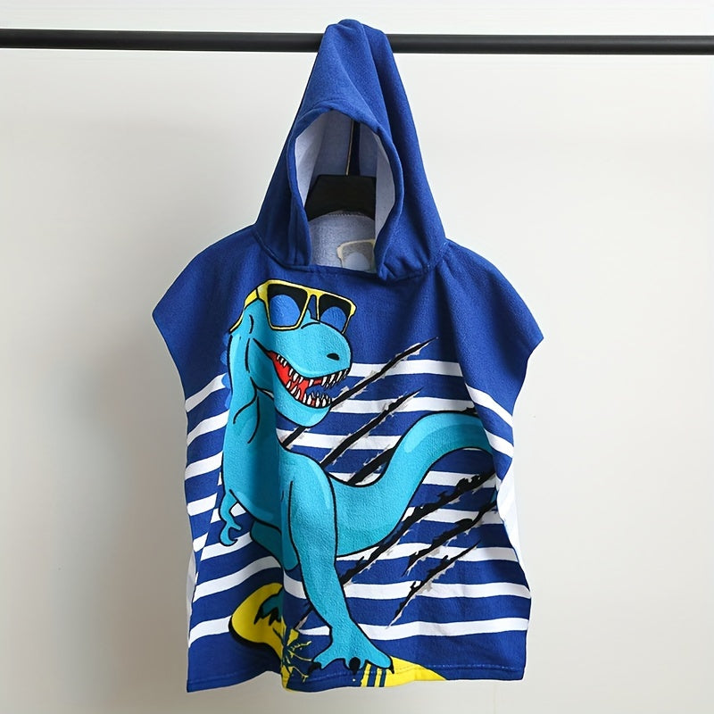 Toalla de baño infantil, bata de baño con capucha y estampado de dibujos animados, toalla de microfibra suave para niños, manta suave, toalla de playa usable, imprescindible para la playa, artículos de baño