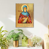 Icono religioso cristiano sagrado de San Antonio de madera bañado en oro - Decoración inspiradora - 85057