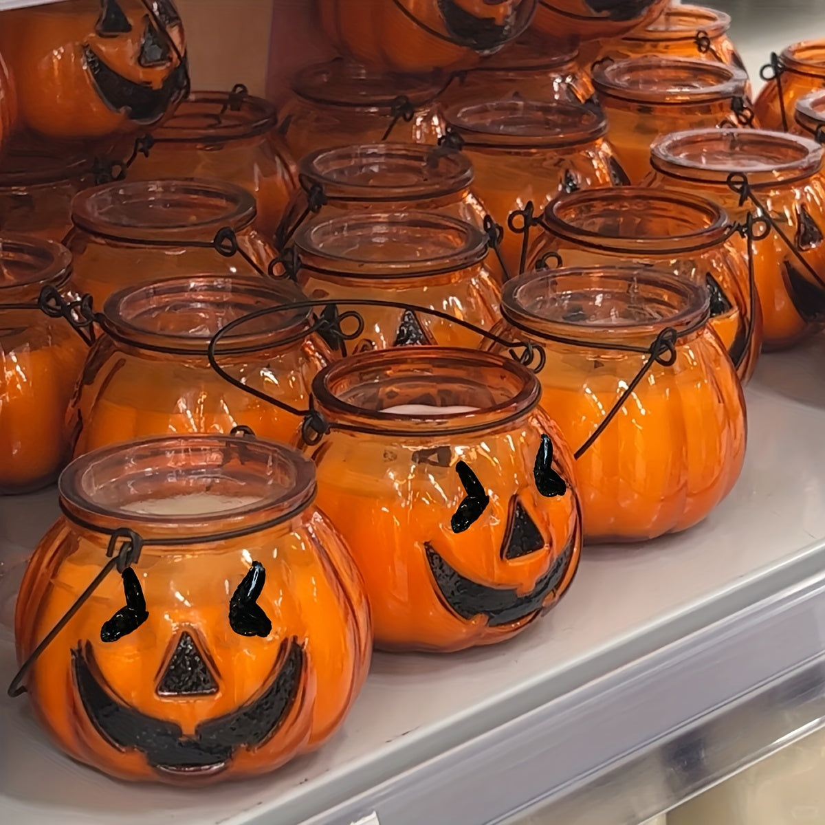 Bougie parfumée en forme de citrouille d'Halloween avec poignées - 180 g, parfum rose, idéale pour la décoration de fête et l'ambiance de la maison