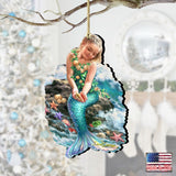 Adornos de madera Princesa del Mar de Gelsinger - Decoración navideña costera - 8141112-1611