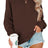 Solid Color Crew Neck Coat Long Sleeve Hoodie - Lootquake
