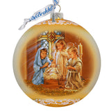 Angels Lullaby Lg Glass Ornament by G.Debrekht - Nativity Holiday Decor - 73940
