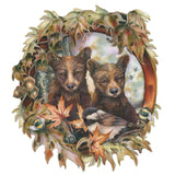 Arte de pared Simple Joys: Cachorros de oso negro con abejas, de J. Bergsma - Decoración navideña con temática de vida silvestre - 8591850W-JB