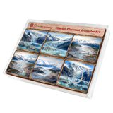 Glacier's Majesty Wooden Cork Placemat and Coasters Gift Set of 7 by Nature Wonders Nature Wildlife Decor  - 85402C-S7