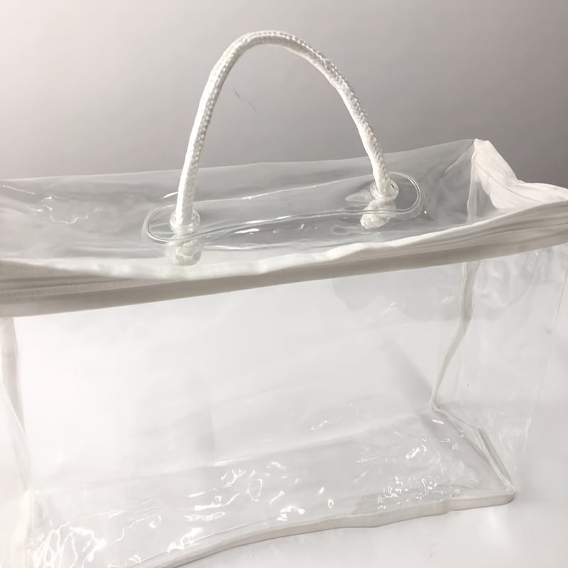 Bolsa de maquillaje de viaje de PVC transparente (1 unidad o 2 unidades), impermeable, para viajes, portátil, para guardar mantas y colchas.