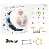 Couverture extra large pour bébé garçon - Accessoire de photographie en polyester avec tableau de croissance mensuel et calendrier - Idéal pour les cadeaux de Noël, d'Halloween et de Thanksgiving