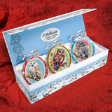 Wise Owls Mercury Glass Ornaments Set of 3 by G. Debrekht - Wildlife Holiday Decor - 770146S3