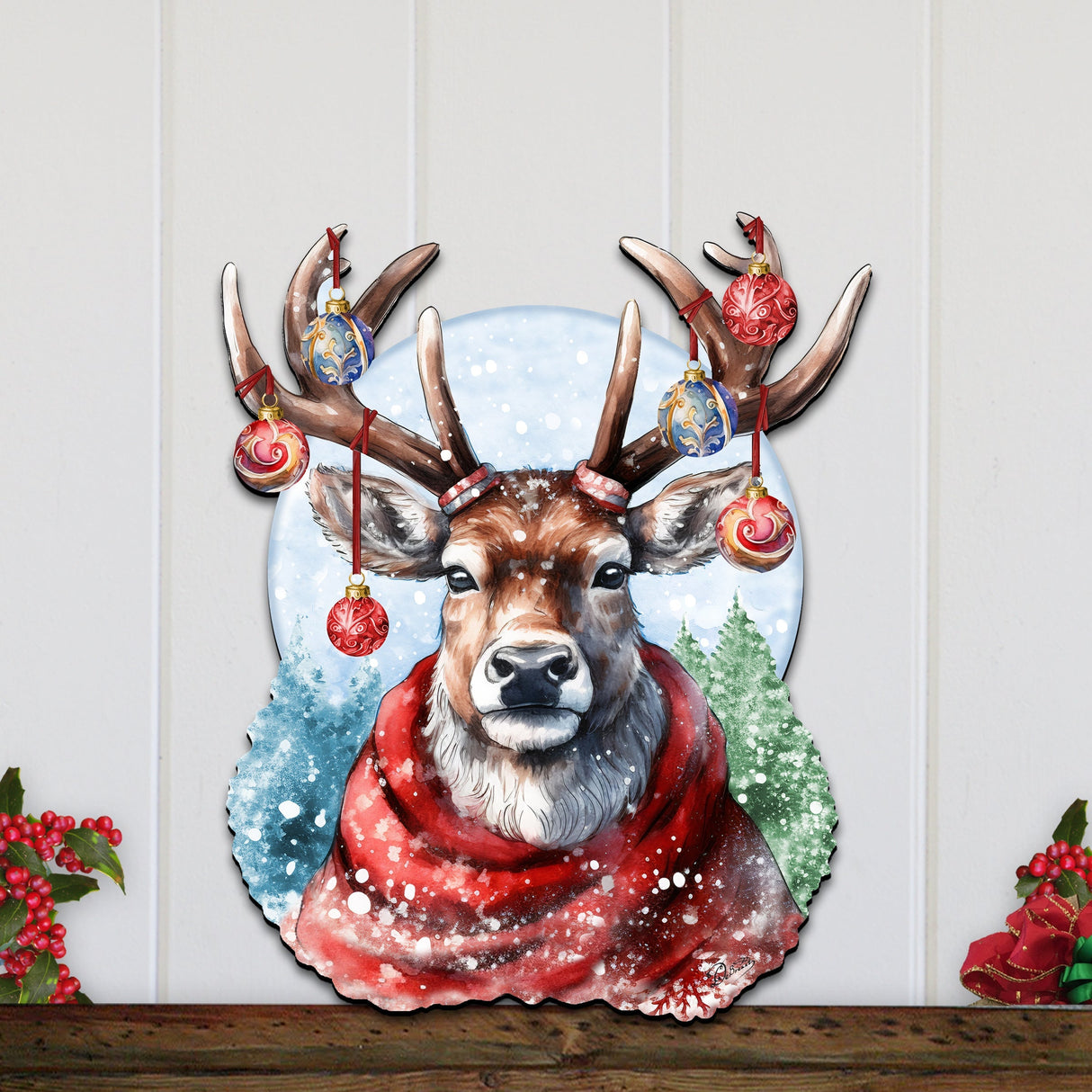 Christmas Mood Holiday Door Decor  by G. Debrekht - Christmas Decor - 8611034H