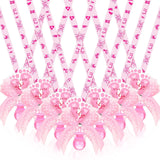 XunYee 36 Pcs Baby Shower Necklace Gender Reveal Pacifier Necklaces Cute Feet Acrylic Baby Pacifiers Necklaces for Baby Shower Funny Pacifiers for Babies Party Favors(Pink) - Lootquake