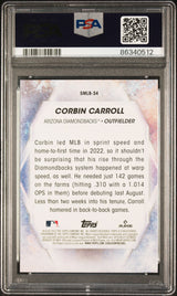 Tarjeta de béisbol RC de novato de estrellas de la MLB Corbin Carroll #SMLB34 de Topps 2023, calificada como PSA 10 Gem Mint