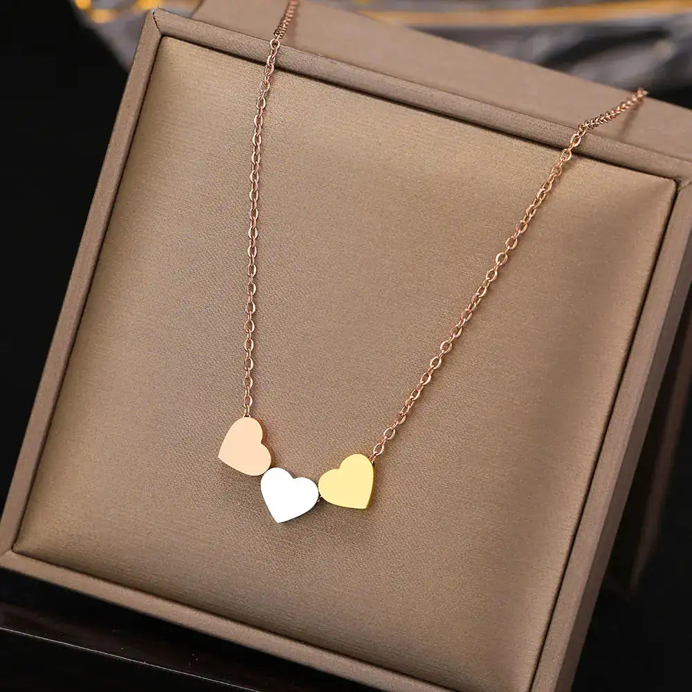 Stainless Steel Sweetheart Necklaces with Charms for Women - Lootquake