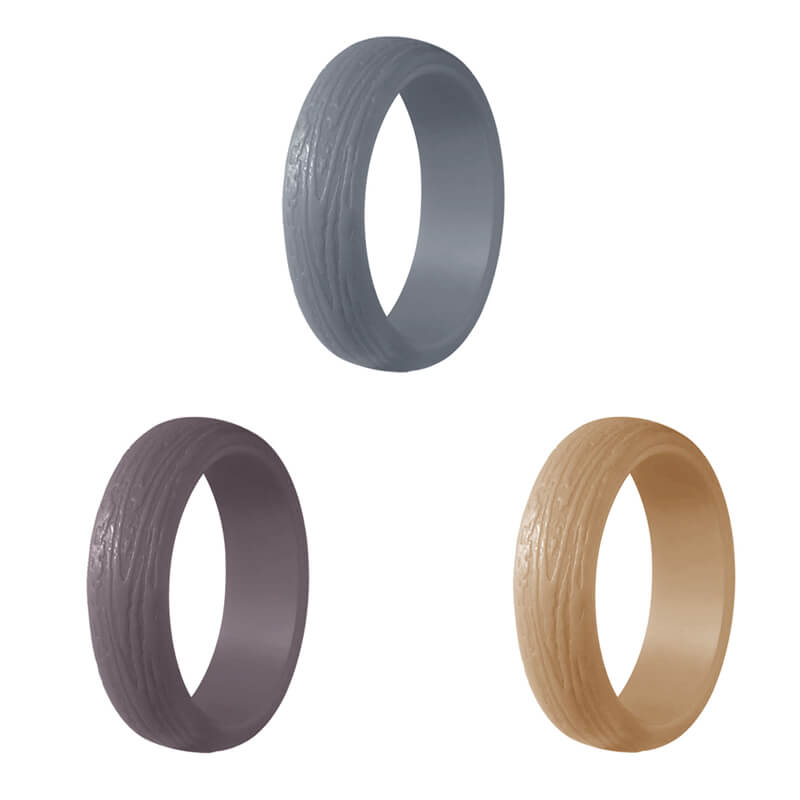 Juego de anillos de compromiso de silicona de 5,7 mm de ancho