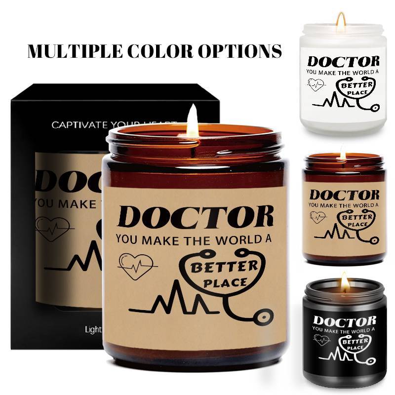 Glass Doctor Themed Lavender Scented Candle - Appreciation Gift for Medical Professionals, Future & Country Doctors, Retirement & Birthday Present, No Electricity Needed, Ideal for Men & Women