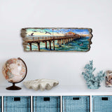 Arte mural de madera con panorama de muelle de G. DeBrekht Coastal Decor - 8491103W