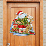Christmas Decoration Door Hanging Paddleboarding Santa - Santa Door Hanger by Susan Winget Handmade Gift - 8471114H-SW