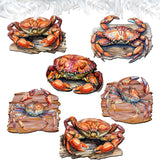 Crabs of the Wild Decorative Wooden Clip-on Ornaments Set of 6 by G. Debrekht - Wildlife Decor - 8090121C-S6