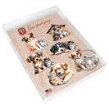 Dogs Decorative Wooden Magnets Set of 6 by G. Debrekht - Pets Dog and Cat Decor - 8090017G-S6
