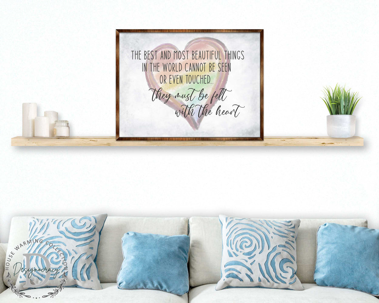 Most Wonderful Things Must Be Felt With the Heart - Bedroom Wall Art - Valentines Gift - Contemporary Decor - Gift for Her - ?ÿ Anniversary Gift - Wall Decor - 310337