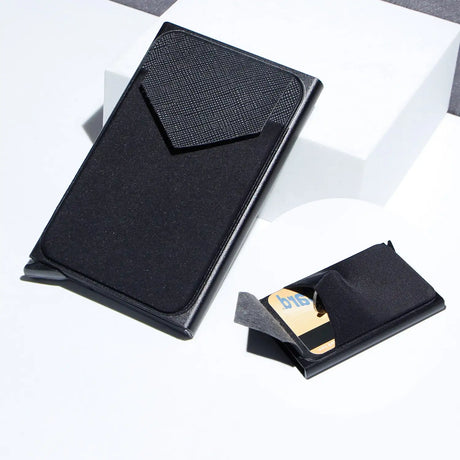 Metal Card Holder, Money Clip Aluminum Alloy Lycra Cloth - Lootquake