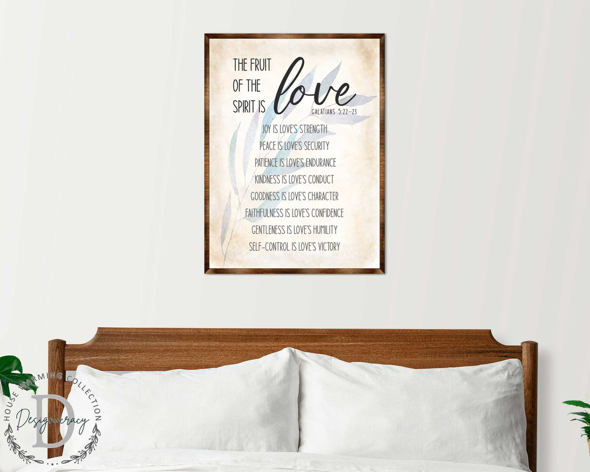 Letrero del Fruto del Espíritu - Letrero cristiano de madera - Letrero con versículo - Gálatas 5:22 - Regalo para inauguración de la casa - Letrero bíblico - Letrero bíblico - 310347