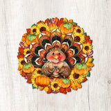 Turkey Holiday Door Wreath - Thanksgiving Halloween Decor by Jamie Mills-Price - 8185305-3H-MP