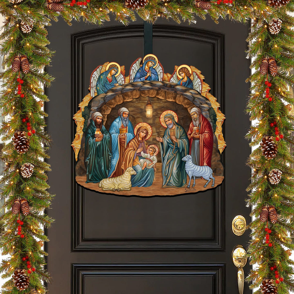 Orthodox Nativity Scene Holiday Door Decor by G. Debrekht - Nativity Holiday Decor - 8652762H