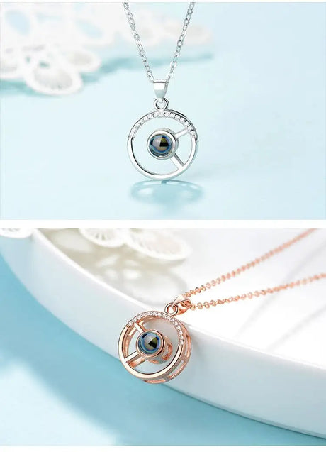 925 Silver Circle Pendant Projection Of Love - Lootquake