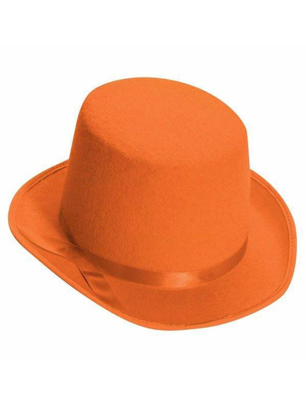 Deluxe Orange Top Hat Costume Accessory