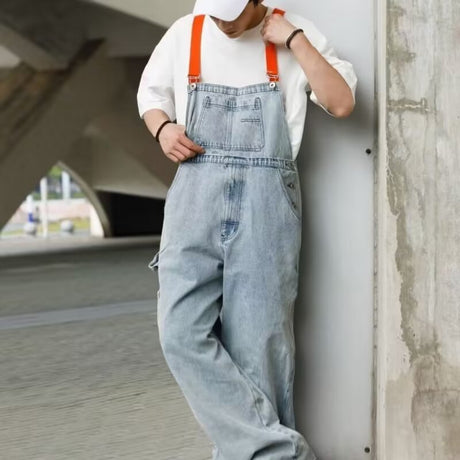 Jumpsuit Suspender Men's Business Shirt Wide Leg Pants - Lootquake