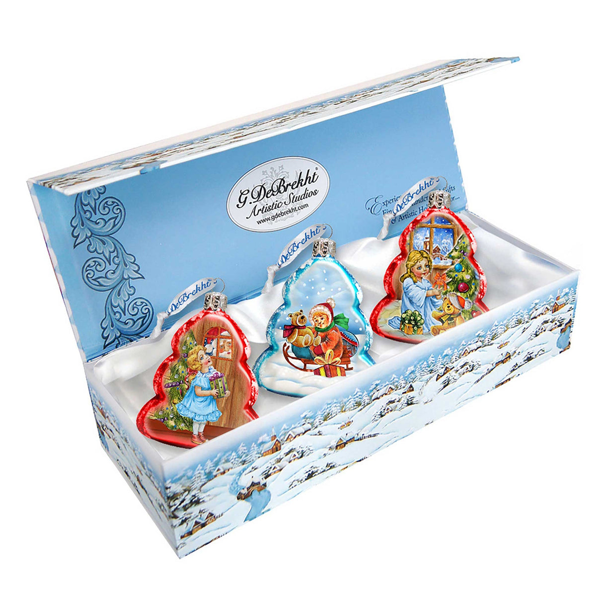 Kids Play Mercury Glass Ornaments Set of 3 by G. DeBrekht - Christmas Decor - 770117S3