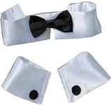 Black and White Bow Tie Collar and Cuff Set Costume Accessory