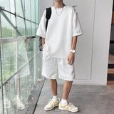 Loose Short Sleeve T-shirt Shorts Trendy Handsome Casual Two-piece Suit - Lootquake