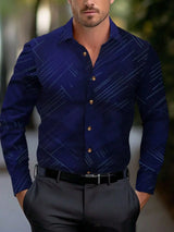Business Men's Diagonal Striped Shirt Casual Plus Size - Lootquake