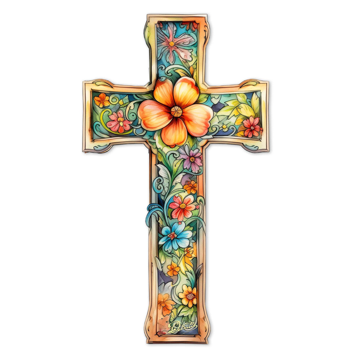 Blossom Cross Holiday Door Decor by G. Debrekht - Easter Spring Decor - 8688165H