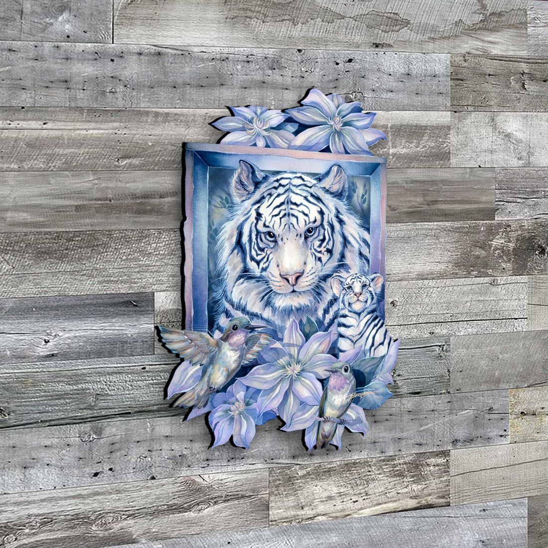 Decoración de puerta con un tigre en el jardín de J. Bergsma - Decoración de vida silvestre - 8591580W-JB