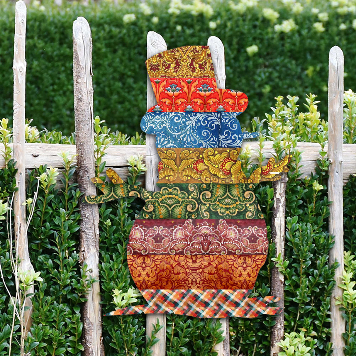 Country Quilted Snowman Door Decor by G. DeBrekht - Christmas Santa Snowman Decor - 8198801-2H