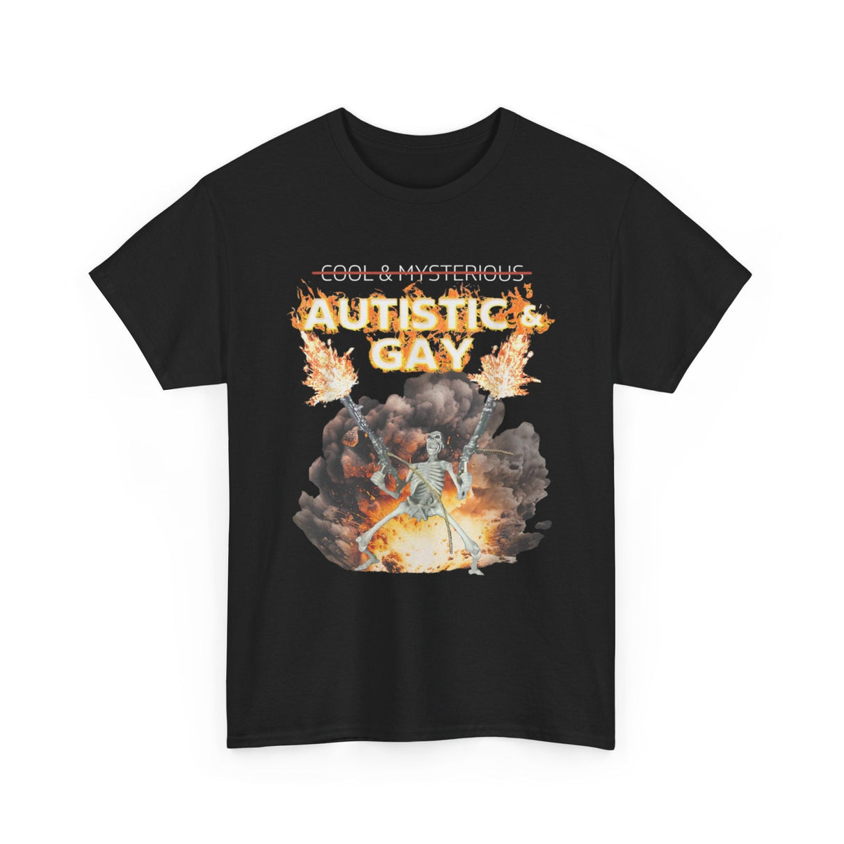 Autistic and Gay Skeleton Funny Shirt – Hilarious LGBTQ+ Meme Graphic Tee