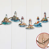 Lighthouse Decorative Wooden Clip-on Ornaments Set of 6 by G. Debrekht - Coastal Decor - 8090022C-S6