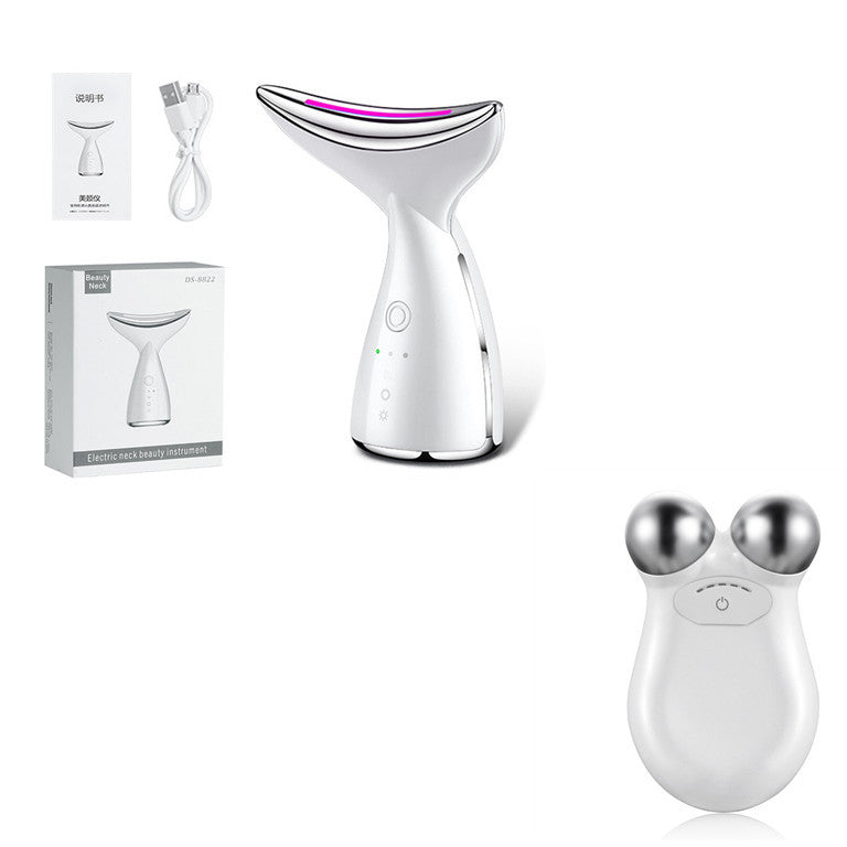 EMS Microcurrent Neck Face Beauty Device With 3 Colors LED Photon Therapy Skin Tighten Reduce Double Chin Face Lifting Devices - Lootquake