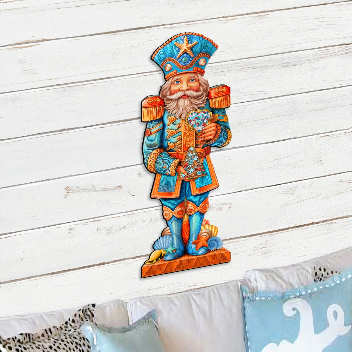 Coastal Nutcracker Outdoor Door Decor by G. DeBrekht - Coastal Holiday Decor - 8652753H