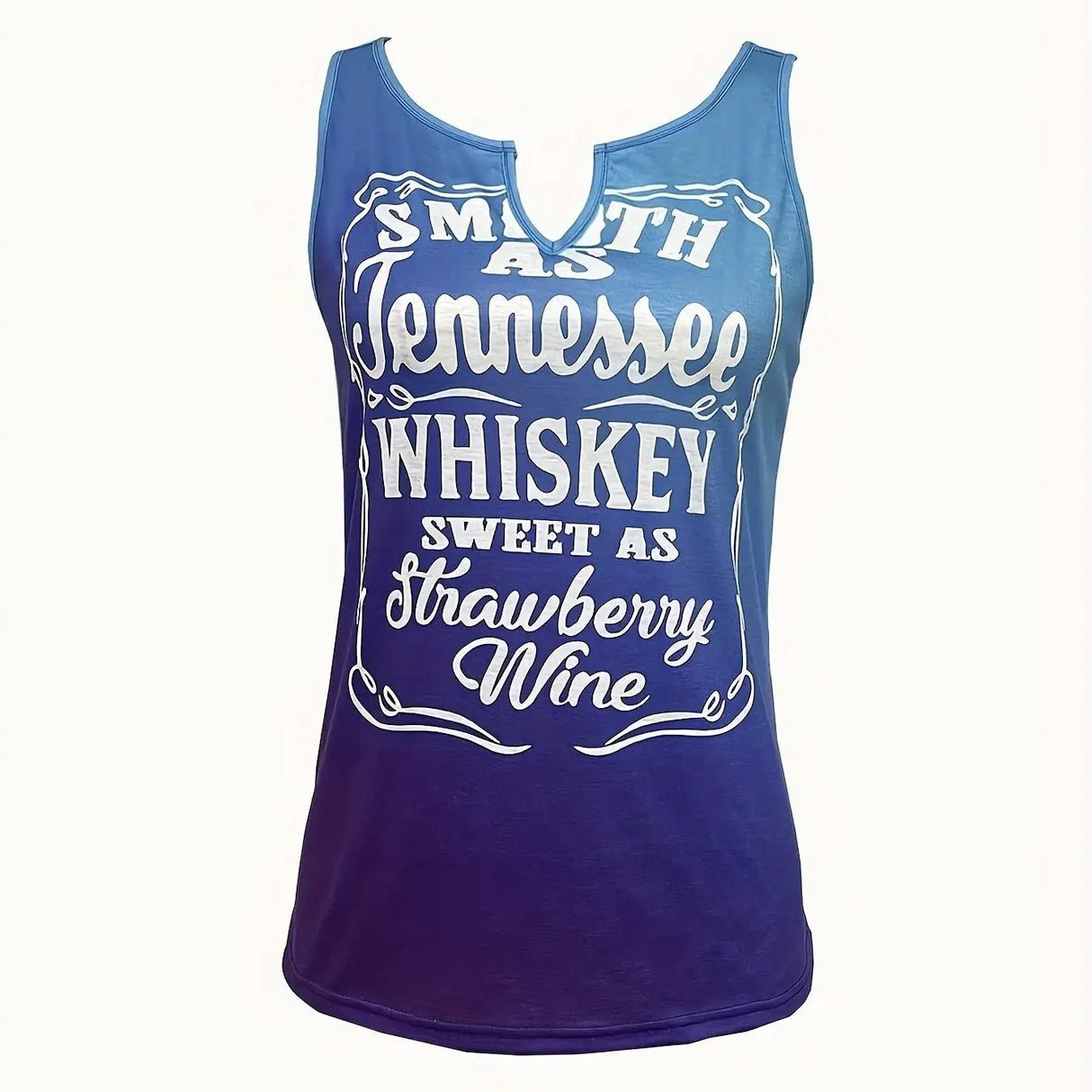 Ladies' Colorful Gradient Letter Print V-neck Casual Versatile Fashion Vest - Lootquake