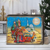 Arte mural de madera de la Natividad de los Reyes Magos de G. DeBrekht - Decoración navideña - 8173853B