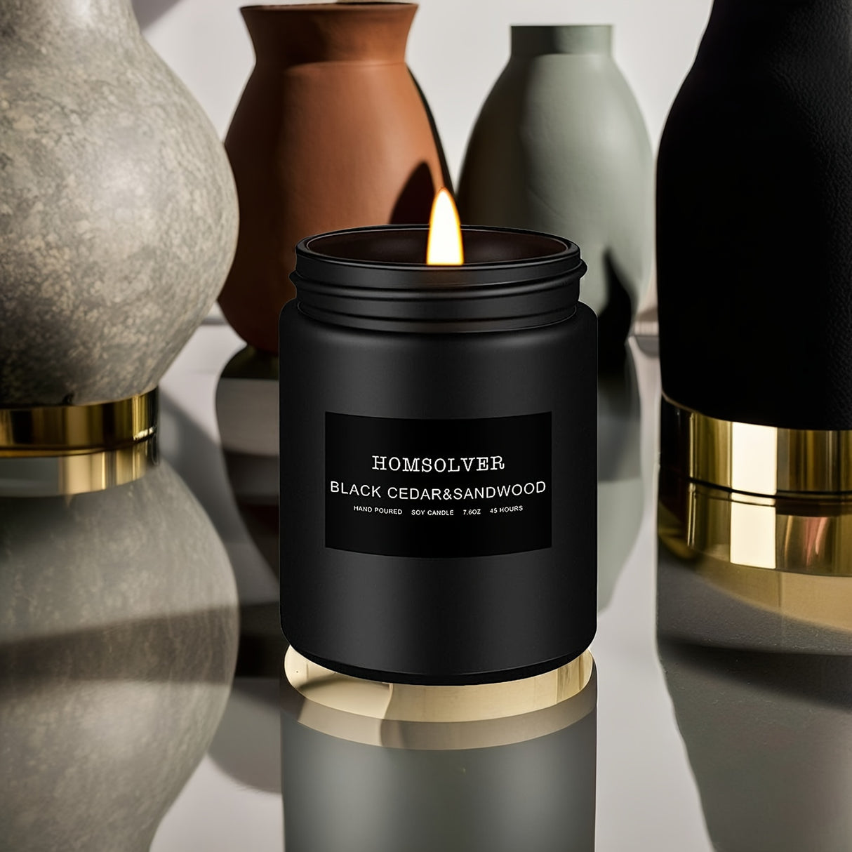 Vela perfumada de cedro negro y sándalo para hombre, vela perfumada para el hogar, vela de soja perfumada, 50 horas de duración, regalo ideal para hombres.