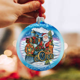 Adorno de vidrio Santa Express, edición limitada, de G. DeBrekht - Decoración navideña de muñeco de nieve de Santa Claus - 73901