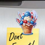 Juego de 6 imanes decorativos de madera de estilo rústico americano de G. Debrekht - Decoración patriótica - 8090001G-S6