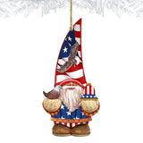 Adornos de madera de gnomos enanos americanos de G. DeBrekht - Decoración navideña americana - 8611015