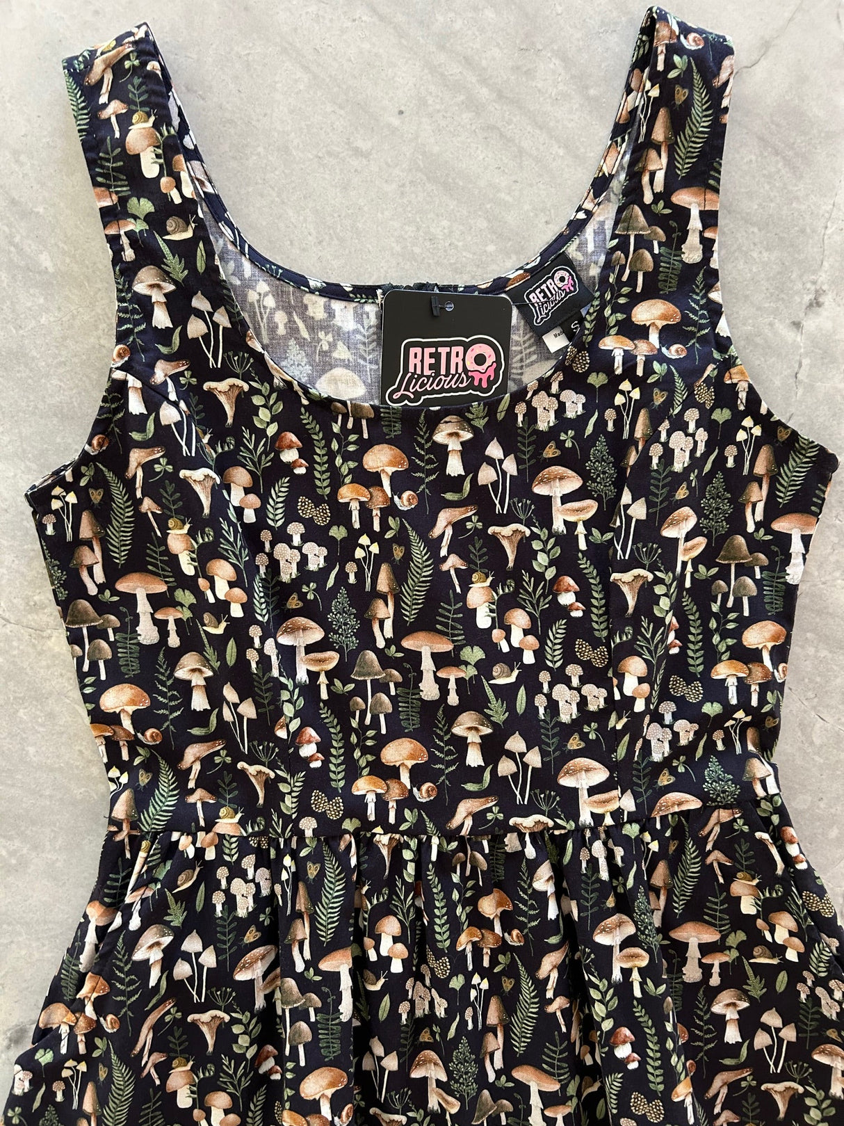Mushrooms Fit & Flare Dress - XS only, 1 left!